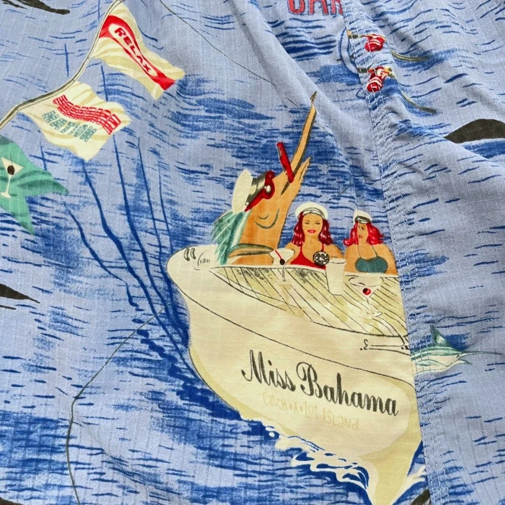 Tommy Bahama Paradise Nation Swim Trunks M Miss Bahama Pinup Girl Graphic Shorts